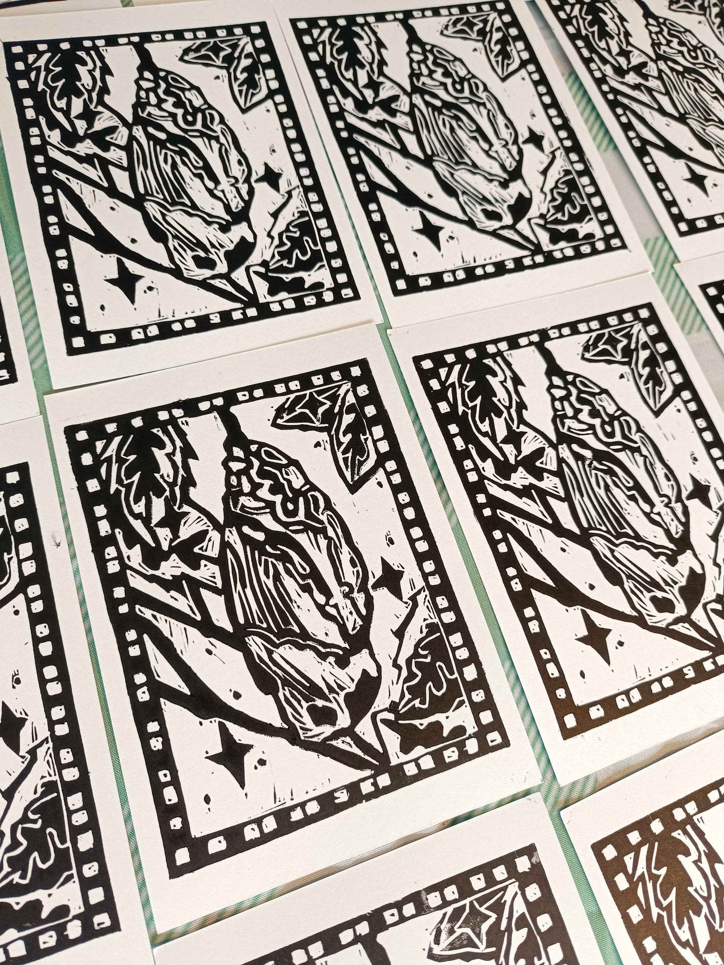 Cocoon Lino print Postcard